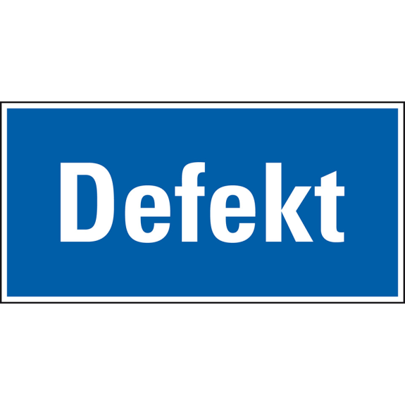 Maschinen-Hinweisschild Defekt, blau/weiß, Magnetfolie, 300x150mm Maschinen-Hinweisschild Defekt, blau/weiß, Magnetfolie, 300x150mm-Beschreibung lesen
