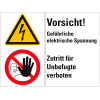 Kombischild Vorsicht! Gefährliche elektrische Spannung..., Folie, 150x200mm Kombischild Vorsicht! Gefährliche elektrische Spannung..., Folie, 150x200mm