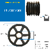 Pulegge Pulegge trapezoidali con mozzo smontabile PFZ60150M Puleggia trapezoidale in ghisa tipo SPZ / Z con mozzo smontabile serie 2517 con 6 gole, passo diametro 150 mm