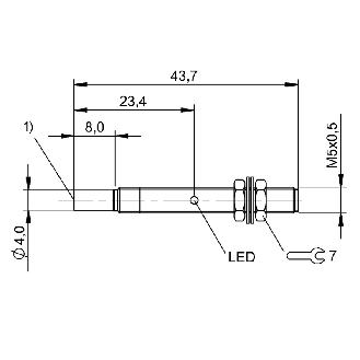 DPI M05 PNP NO P5mm non noyé 44mm Inox / M05 - BES M05ED-PSC50F-S26G (BES013H)-Lire la description