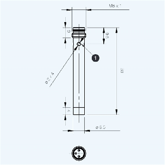 DPI D6,5 PNP NF P2,5mm non noyé 50(36)mm Inox 10-30Vdc / M08 3P - AH1/CP-2F-Lire la description