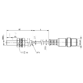 DPI M08 PNP NO P4mm quasi noyé 60mm Laiton 10-30Vdc / M12 3P+C0.3m  - BES M08MM-PSC40B-BP00,3-GS04 (BES05U9)-Lire la description