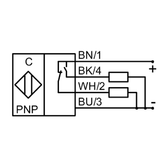 DPC M22 PNP NO+NF P20mm non noyé 70(49)mm PA / Câble 2m - KAS-80-23-A-M22-PA-Z02-1-HP-Lire la description