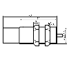DPC M22 PNP NO+NF P20mm non noyé 70(49)mm PA / Câble 2m - KAS-80-23-A-M22-PA-Z02-1-HP