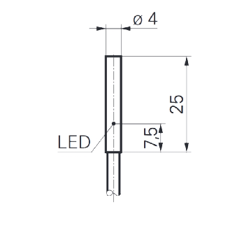 DPI D04 PNP NO P0.8mm noyé 25mm Inox 10-30Vdc / Câble 2m - IFR 04.26.35/L-Lire la description