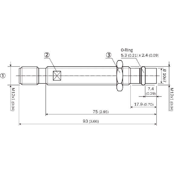 DPI HP M12 NPN NO P1.5mm noyé 93mm Inox 500bar / M12 4P - IMP12-1B5NSVC0F-Lire la description