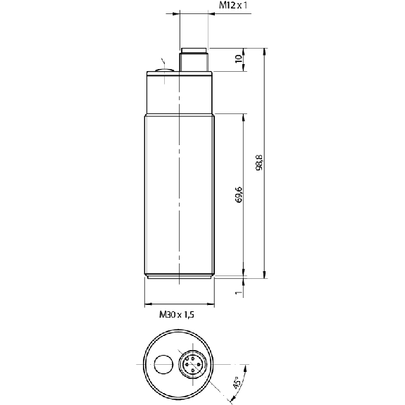 Ultrason Directe PNP(x2) P250-3500mm NO/NF M30 M12 5P - UT1B/GW-0ESY Ultrason Directe PNP(x2) P250-3500mm NO/NF M30 M12 5P - UT1B/GW-0ESY-Lire la description