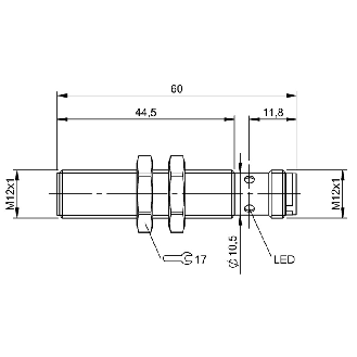 DPI M12 PNP NO P8mm quasi-noyé 60mm Laiton / M12 3P - BES M12MG1-PSC80B-S04G (BES05KH)-Lire la description