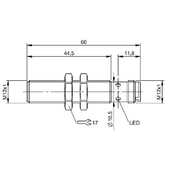 DPI M12 PNP NO P8mm quasi-noyé 60mm Laiton / M12 3P - BES M12MG1-PSC80B-S04G (BES05KH)-Lire la description