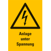 Warn-Kombischild Anlage unter Spannung, Kunststoff, 300x200mm Warn-Kombischild Anlage unter Spannung, Kunststoff, 300x200mm