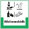 Abfallkennzeichen Abfallsammelstelle, mit Symbol und Text, Kunststoff, 200x200mm