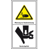 Maschinenkennzeichen Warnung vor Handverletzungen, Folie, selbstklebend, 100x200mm Maschinenkennzeichen Warnung vor Handverletzungen, Folie, selbstklebend, 100x200mm