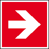 Brandschutzzeichen Richtungsangabe, Kunststoff, 200x200mm, ASR A1.3, DIN EN ISO 3864 Brandschutzzeichen Richtungsangabe, Kunststoff, 200x200mm, ASR A1.3, DIN EN ISO 3864