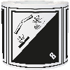 Verpackungskennzeichen Kl. 8 Ätzende Stoffe, Folie, seewasserbeständig, 100x100mm, 500/Rolle, IMDG-Code, GGVSEB, ADR