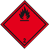 Verpackungskennzeichen Kl.2.1 Entz.Gase, Folie, seewasserbeständig, 50x50mm, 500/Rolle, IMDG-Code, GGVSEB, ADR
