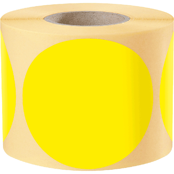 Markierungspunkt, blanko, gelb, Haftpapier, ablösbar, Ø 75mm, 500/Rolle-Beschreibung lesen