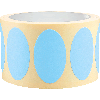Etikett, beschriftbar, oval, hellblau, Haftpapier, ablösbar, 50x30mm, 500/Rolle