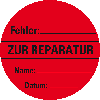 Organisationsetikett Zur Reparatur, rot, Haftpapier, ablösbar, Ø 60mm, 500/Rolle