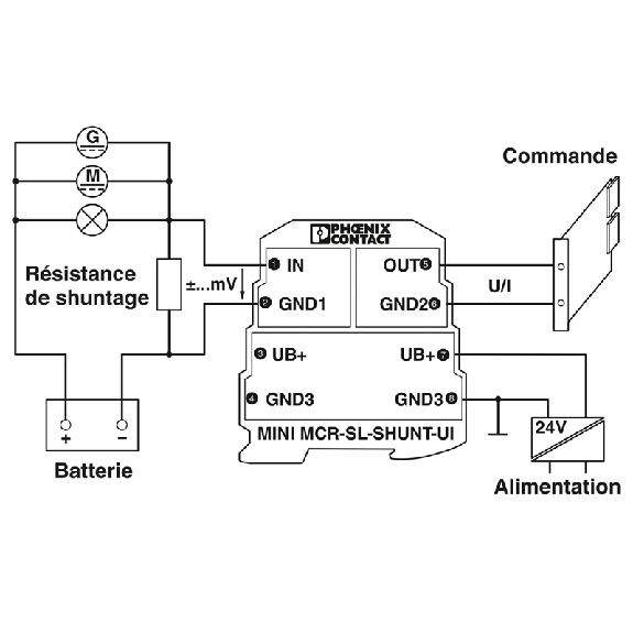 Convertisseur-isolateur galvanique 3 voies entrée/sortie configurable - MINI MCR-SL-SHUNT-UI-NC-Lire la description