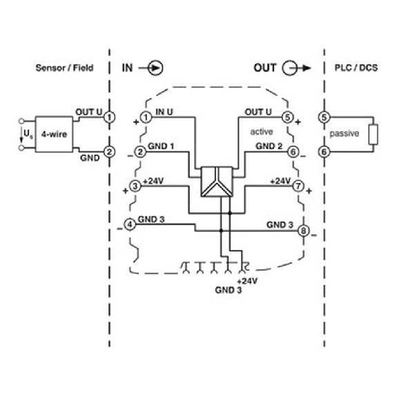 Convertisseur-isolateur galvanique E: 0...10V/±10V, S: 0..10V/±10V - MINI MCR-SL-U-U-Lire la description