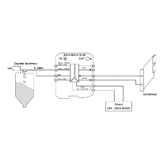 Convertisseur-isolateur galvanique, configurable - MACX MCR-UI-UI-UP-NC-Lire la description