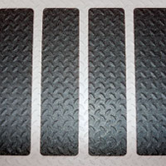 m2-Antirutschbelag Formteil f. strukturierte Flächen, R13, schwarz, 150x610mm, 10/VE, ASR A1.5-Beschreibung lesen