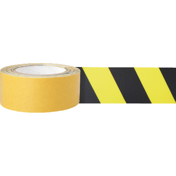 Bodenmarkierungsband, überfahrbar, gelb/schwarz, PVC, 50mm, 10m/Rolle-Beschreibung lesen