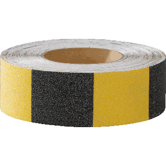 Antirutsch-Warnmarkierung, R13, gelb/schwarz geblockt, PVC, selbstklebend, 50mm, 18,3m/RO, ASR A1.5-Beschreibung lesen
