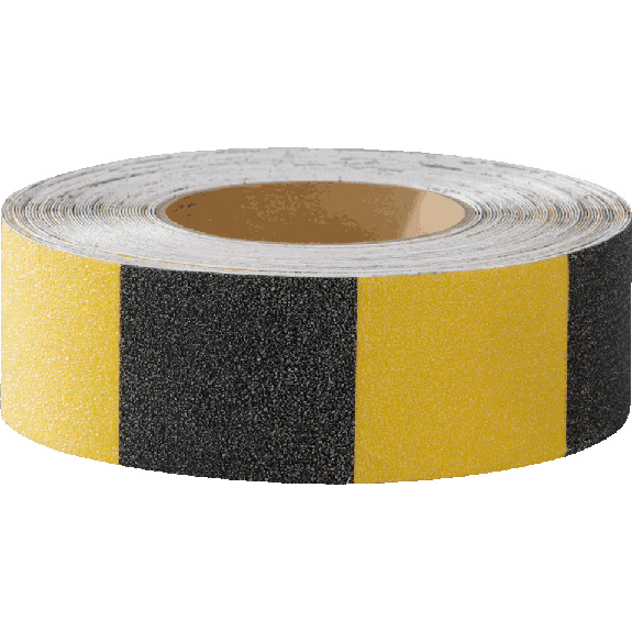 Antirutsch-Warnmarkierung, R13, gelb/schwarz geblockt, PVC, selbstklebend, 50mm, 18,3m/RO, ASR A1.5-Beschreibung lesen