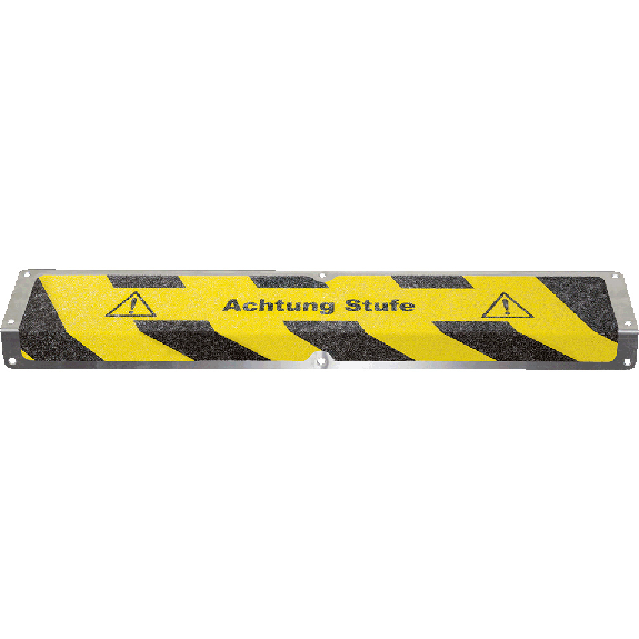Profilé de bord d'escalier, marche d'attention, avec revêtement antidérapant 3M Safety Walk, noir/jaune, 120x635x45mm, R13, ASR A1.5-Leer más