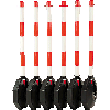 Klapp-Pfosten Set, befüllt, rot/weiß, Kunststoff, H 870mm, Fuß Ø 300mm, 6-tlg.