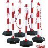 Klapp-Pfosten Set, befüllt, rot/weiß, Kunststoff, H 870mm, Fuß Ø 300mm, 6-tlg.