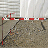 Absperrband Gesperrt, rot/weiß geblockt, Polyethylen, 80mm, 500m/Rolle