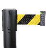 Gurtpfosten, schwarz, Stahl, Gurt gelb/schwarz schraffiert, 50mm, 4m, 11kg