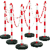 Kettenständer-Set Universal Medi,6-tlg.,rot/weiß,Kunststoff,Höhe 900mm