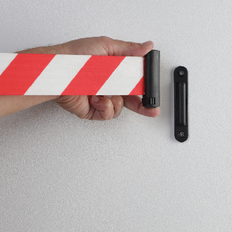 Wandclip, für Gurtendstück, schwarz, Kunststoff-Beschreibung lesen