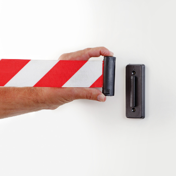 Wandclip, für Gurtendstücke, magnetisch, schwarz, Kunststoff-Beschreibung lesen