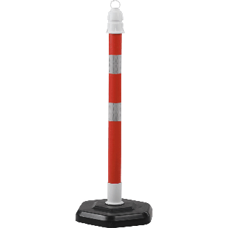 Einzelkettenständer MultiMAX inklusive Fuß, rot-reflektierend, Polypropylen, H 1000mm-Beschreibung lesen