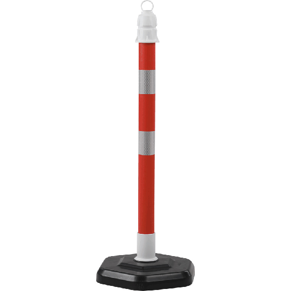Einzelkettenständer MultiMAX inklusive Fuß, rot-reflektierend, Polypropylen, H 1000mm-Beschreibung lesen