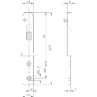 Actionneur droit en inox pour int. de sécurité NZ.VZ, NZ.VZ.VS et TZ - LANGUETTE-Z-GME-Lire la description
