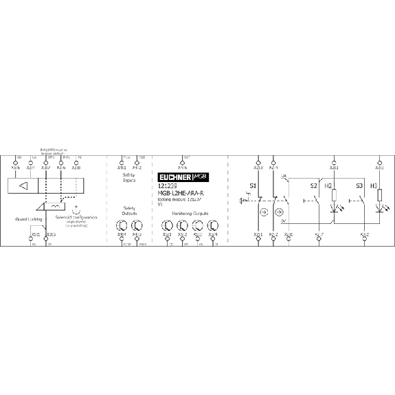 Système d'interverrouillage (magnétique), 2 boutons, arrêt d'urgence - MGB-L2HE-ARA-R-121239 Système d'interverrouillage (magnétique), 2 boutons, arrêt d'urgence - MGB-L2HE-ARA-R-121239-Lire la description