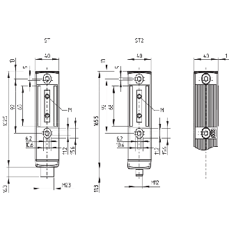 Interverrouillage ouvert/hors tension, M12 8P - MZM 100 B ST2-1P2PW2R-A-Lire la description