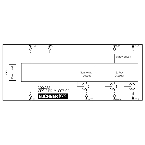 Int. de sécurité sans contact Multicode, OSSD (x2), M12 8P - CES-I-BR-M-C07-SA-156233-Lire la description
