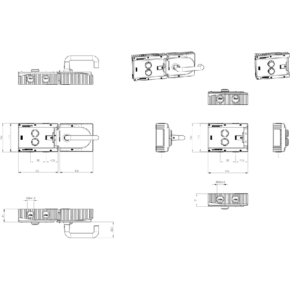 Module de verrouillage, 2 boutons - MGB-L0-ARA-AL2A1-M-R-121058-Lire la description