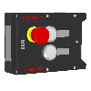 Module dinterverrouillage (magnétique), 2 boutons, arrêt durgence - MGB-L2-ARA-AM3A1-M-R-121257