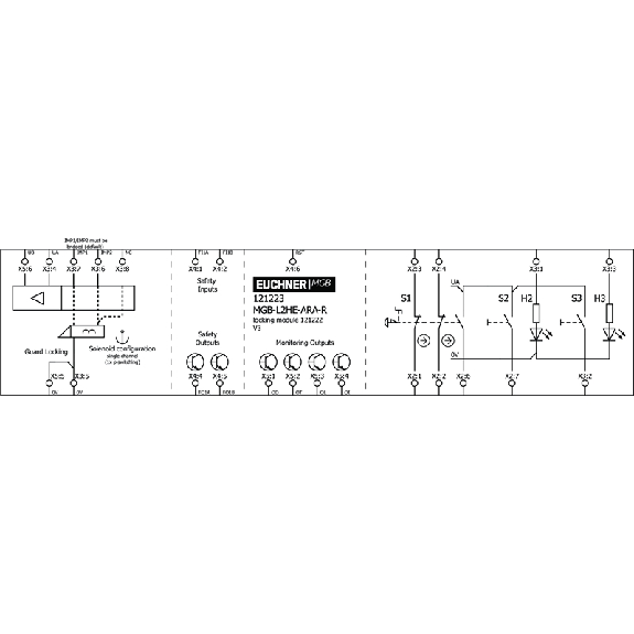 Système dinterverrouillage (magnétique), 2 boutons, arrêt durgence - MGB-L2HE-ARA-R-121223 Système dinterverrouillage (magnétique), 2 boutons, arrêt durgence - MGB-L2HE-ARA-R-121223-Lire la description