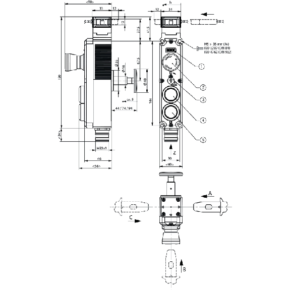 Interrupteur de sécurité à codage par transpondeur CTP-AR, M23 - CTP-L1-AR-U-HA-AEE-SH-137164-Lire la description