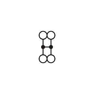 Bloc distributeur, 450V, 17,5A, Push-in, 4x 0,14-2,5mm²,  jaune - PTFIX 4X1,5 YE-Lire la description