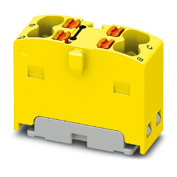 Bloc distributeur, 450V, 17,5A, Push-in, 4x 0,14-2,5mm², jaune - PTFIX 4X1,5 YE Bloc distributeur, 450V, 17,5A, Push-in, 4x 0,14-2,5mm², jaune - PTFIX 4X1,5 YE-Lire la description