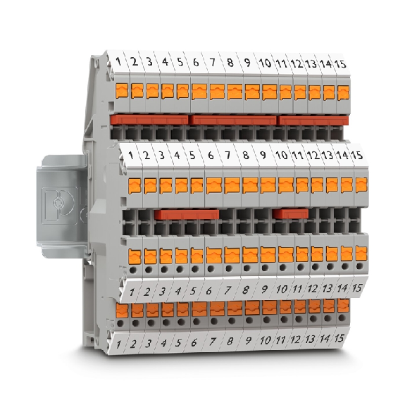 Bloc de jonction à 2 étages, Push-in, 0,2 - 6mm², gris - PTTBV 4 Bloc de jonction à 2 étages, Push-in, 0,2 - 6mm², gris - PTTBV 4-Lire la description